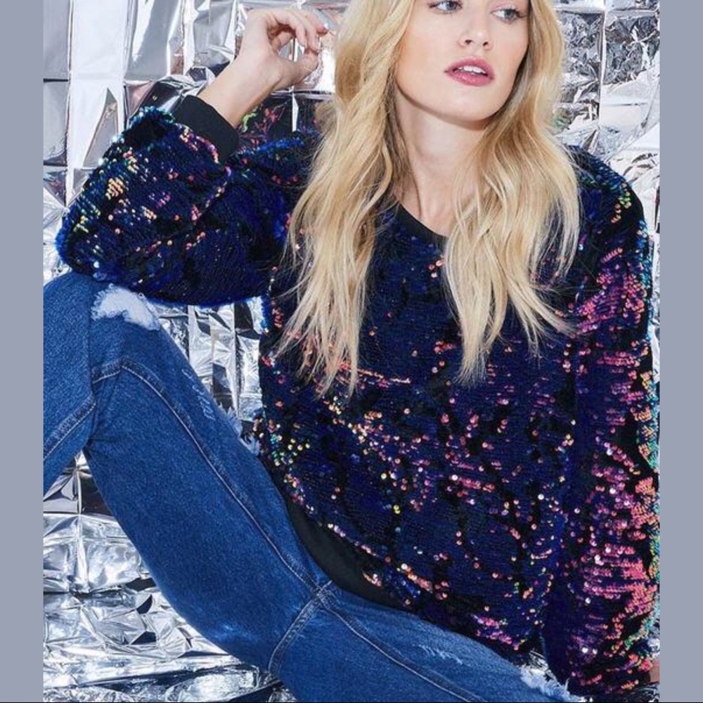 Velvety Sequin Pullover - image 2